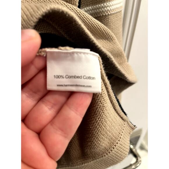 Hanna Andersson Size 110 Boys Quarter Zip Sweater Tan Black - Picture 4 of 5